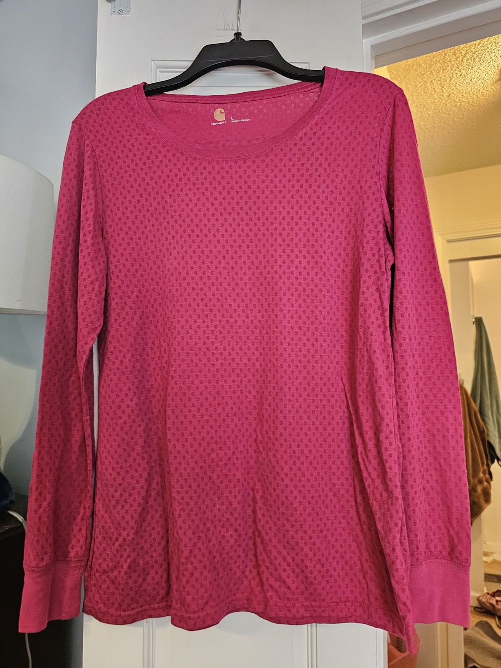 4/$25 Carhartt Women’s Long Sleeve Scoop Neck Top — Bright Pink